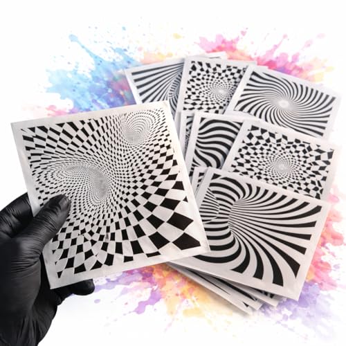 LiME LiNE 3-D Illusion Airbrush Stencils - Set of 9 Reusable Geometric Designs - style: 3D Illusion Geometric Designs