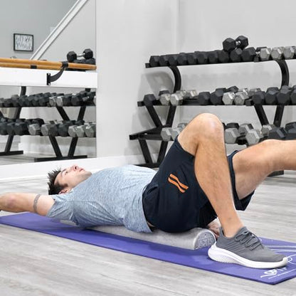 OPTP Silver AXIS Moderately Firm Foam Roller – Half-Round, Silver, 36" x 3" | Moderate density for sports medicine, physical therapy, Pilates, yoga, trigger point myofascial release, Heat-molded EPP foam - size: 36" x 3" Half-Round