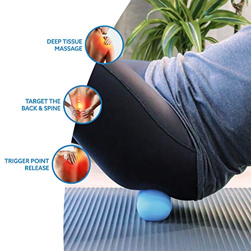 3DActive Massage Ball Set for Deep Tissue Massage, Trigger Point Therapy, Mobility & Muscle Recovery, Set of 3 Massage Balls with Carry Bag - Black, Grey, Blue