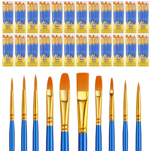 Paint Brushes Set, 240Pcs Round Pointed Tip Artist Paintbrushes for Acrylic Painting Oil Watercolor Canvas Boards Rock Body Face Nail Art, Halloween Pumpkin Ceramic Crafts Supplies，Blue - size: 240