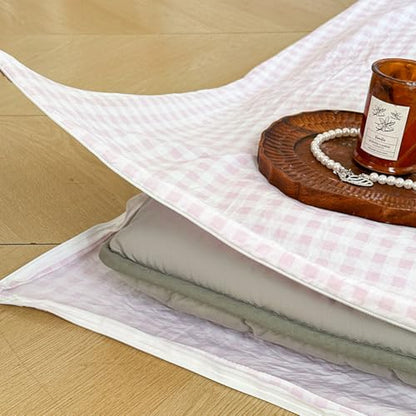 Pink Gingham Japanese Floor Mattress Futon Cover, Twin - color: Pink Gingham, size: Twin