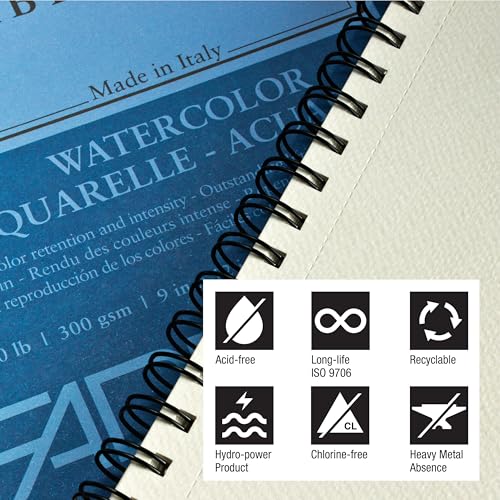 Fabriano 1264 Watercolor Pad, Bright White - size: 9 x 12