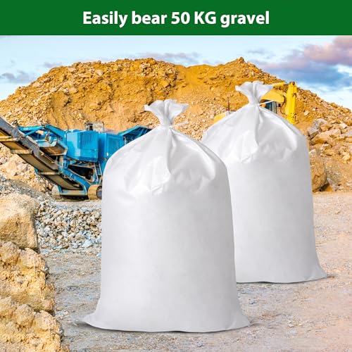 12X Heavy Duty Woven Sand Bags, 20"x30" Empty Sacks