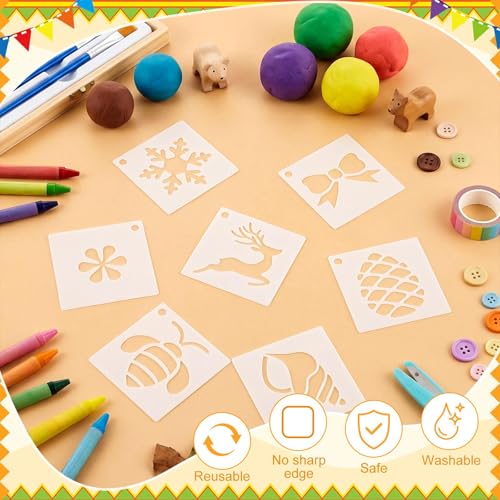 Fainne 100 Pcs 1.5 Inch Small Stencils for Crafts,Letter,Symbol | Reusable Painting Stencils for Wood Wall Card Making Scrapbooking Journaling, Portable Craft Templates - style: Letter,Symbol