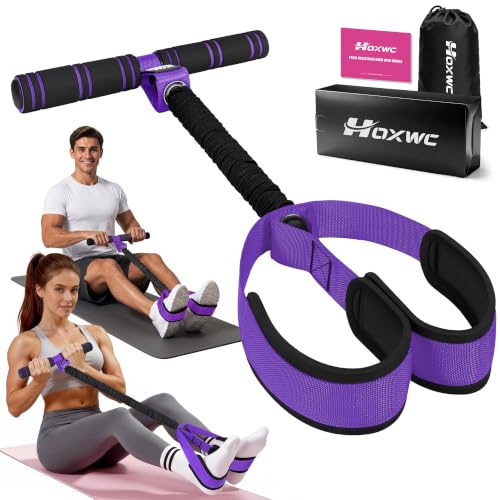 HOXWC Multifunction Pedal Resistance Band with Handle, 50LBS Foot Pedal Resistance Bands for Core/ABS, Arm, Waist, Abdomen, Leg Workout, Portable Sit Up Exercise Equipment for Women - color: 2-Purple