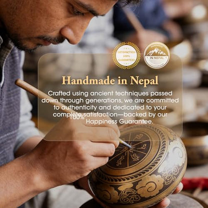 Relaehih 2-Pack Tibetan Singing Bowls Set - 100% Handmade in Nepal, Sound Bowl Meditation Set for Yoga, Chakra Healing, Meditation Gifts, Unique Gifts for Women - color: Red