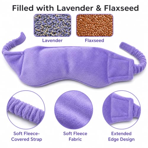 Weighted Lavender Eye Mask for Sleeping, Relaxation, Meditation & Self-Care – Aromatherapy Lavender Eye Pillow – Calming Spa Gift for Women, Men, Mom, Dad - color: Purple
