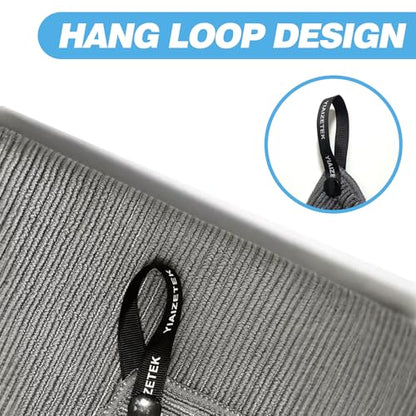 Microfiber Gym Towels with Snap Straps, Yoga Towel for Home and Gym, 16 Inch x 28 Inch, 6 Pack (Black/Blue, 16" x 28") - color: Black/Blue