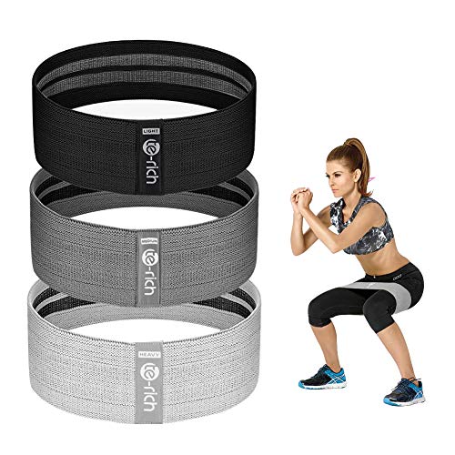 Resistance Bands, Fabric Workout Bands for Women & Men, Cloth Booty Resistance Loop Bands, Thick Squat Bands for Butt/Legs/Thigh/Hip/Glute Excersing - color: Light gray/black/dark gray