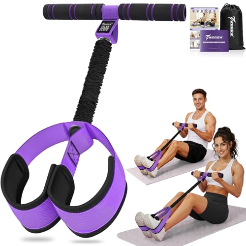 Upgraded Pedal Resistance Band with Handles, Foot Pedal Resistance Bands for Women, Core Abs Leg Training, Exercise Bands for Full Body Workout Fitness, Home Gym Equipment, Pilates & Physical Therapy - color: Purple