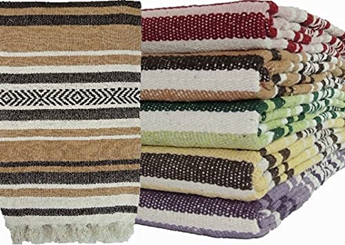 Kakaos Handmade Traditional Extra Heavy Yoga Blanket (Camel/Brown) - color: Camel / Brown