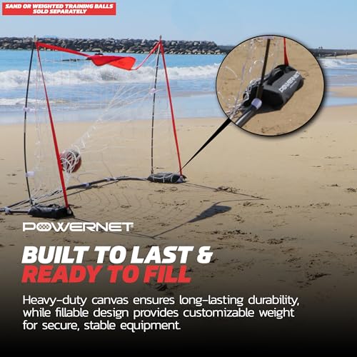 PowerNet All Sport Sandbags, Portable Soccer Goal Stability Sand Bags, Extra Weight for Football, Softball or Baseball Net, Fill Heavy Duty Bags with Sand or Weighted Balls