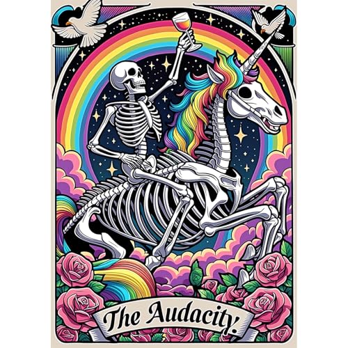 MAXBYE Diamond Art Kits for Adults, Skull,Tarot Card 5D Full Drill Diamond Painting Kit for Beginners, DIY Gem Art Craft for Home Wall Decor, Girls Birthday Presents 12x16in - color: ZD060