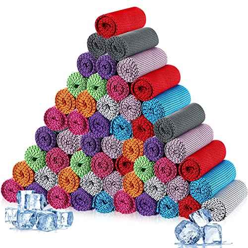 Maitys 500 Pcs Cooling Towel Bulk 32 x 12 Inch Microfiber Ice Towel Cold Soft Breathable Sport Towels for Neck and Face Chilly Sweat Towels for Hot Weather Athletes Gym Yoga Workout (Multicolor) - color: Multicolor