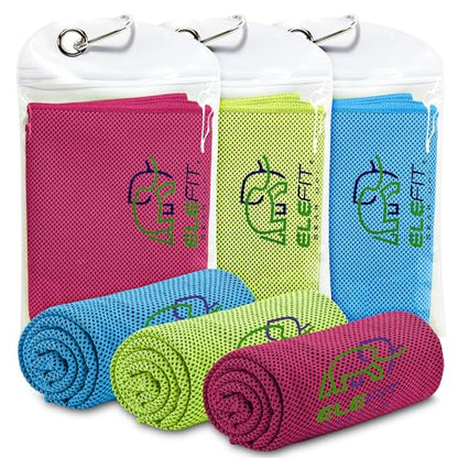 Quick-Drying Cooling Microfiber Gym Towels: Ideal for Comfortable Workout, Running, Yoga, Hiking, Trekking, Walking, Camping, and Family Outdoor Adventures - Lightweight, Portable, Sweat-Wicking