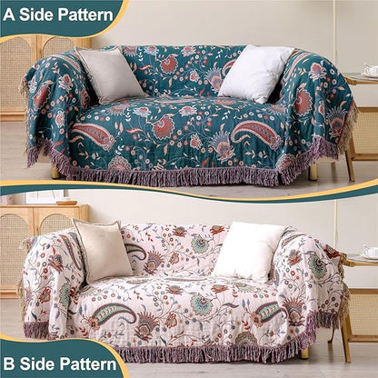 Floral Twin Fall Throw Blanket, White, 60"x80" - color: Cashews, size: 60''x80''