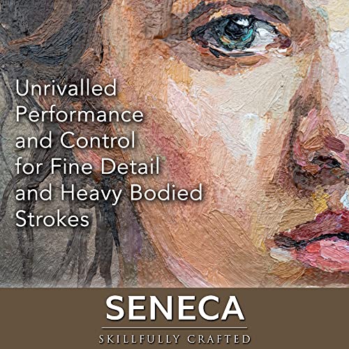 Seneca Series 1700 Filbert Brush Size 00 – Premium Vegan Synthetic Paintbrush for Acrylic, Oil & Water-Mixable Oils - size: 00