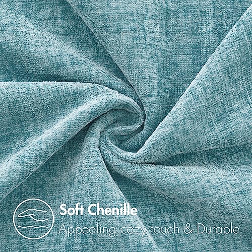 MIULEE Soft Chenille Throw Pillow Covers Smoke Blue 16x16 Inch Pack of 2 | Modern Coastal Home Decor, Classic Decorative Pillows, Solid Dyed Cases, Boho Couch Cushion Covers for Sofa Bed Living Room - color: Smoke Blue, size: 16" x 16" (Pack of 2)