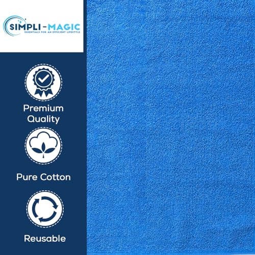 Simpli-Magic Cotton Hand Towels, 12 Pack, 16” x 27”, Blue - color: Blue, size: 16 in x 27 in
