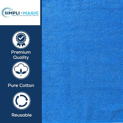 Simpli-Magic Cotton Hand Towels, 12 Pack, 16” x 27”, Blue - color: Blue, size: 16 in x 27 in