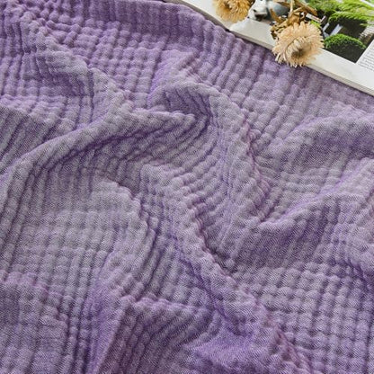 EMME Cotton Muslin Large Throw Blanket Couch Breathable Gauze Soft Lightweight Bed Blankets Adults (Heather Purple, 50"x70") | 4-Ply Two-Tone Yarn - Soft Throw Blanket for Adults, Breathable and Prewashed, for Sofa and Bed All Year Round - color: 14 - Pur