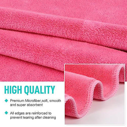SINLAND Microfiber Gym Towels, Workout Sweat Towel 16x32In - color: Dark Pinkx3