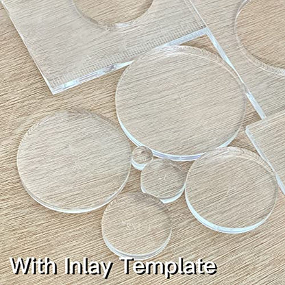 Pack of 4 Circle Inlay Template Set Router Templates for Woodworking,Router Jig Templates Decorative Templates - style: 1/4 Thick Circle