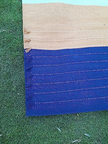 Jaipur art & Rugs Cotton Yoga Mat - Eco-Friendly Hand-Woven Rug - Non Slip & Thick (24”x72”x5mm) for Everyday Fitness at Home - Comfortable Extra-Long - color: Multicolor 2