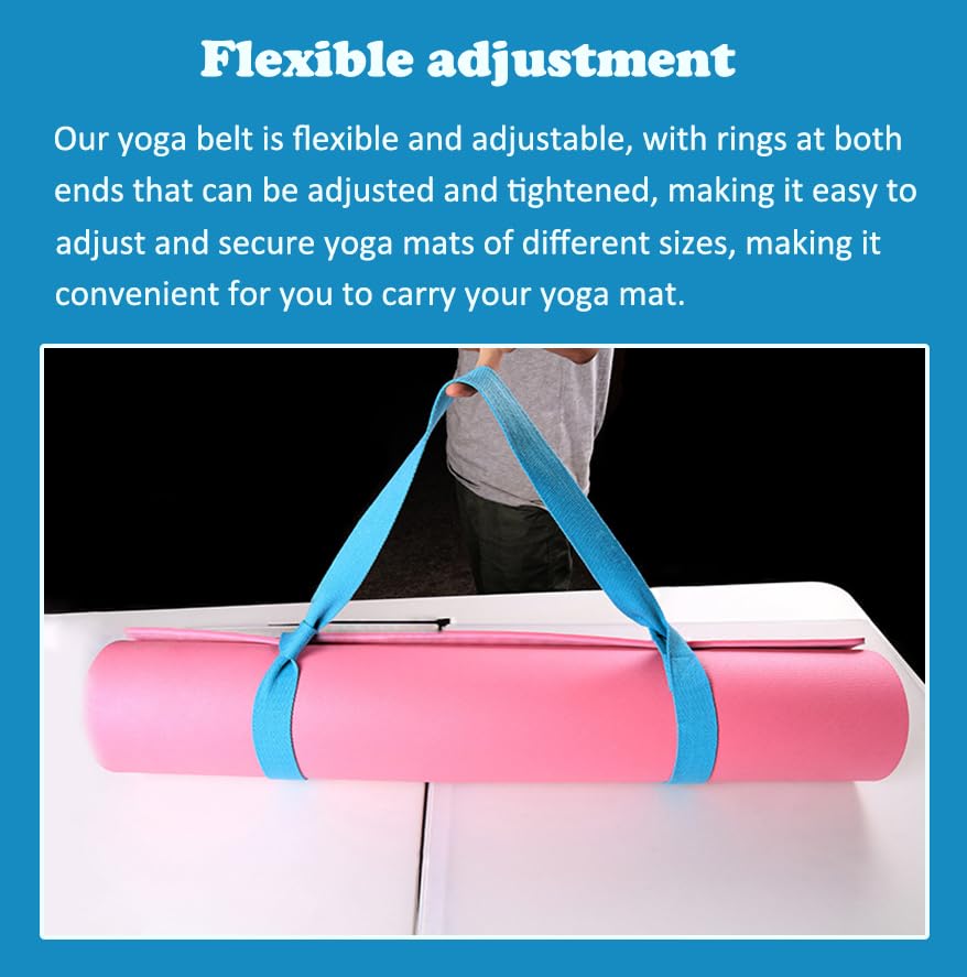 AKOAK Adjustable Yoga Mat Strap, Multi-purpose Strap, Durable Yoga Mat Carrying Strap (Excluding Yoga Mat), Pack of 1 - color: Sky Blue