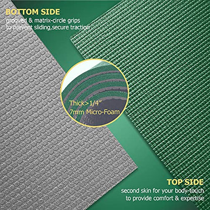 GXMMAT Large Yoga Mat 6'x4'/6'x6'(7mm) & 7'x5'(9mm) - color: Green Jasper, size: 6*6 FT