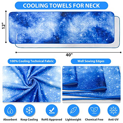 SYOURSELF Cooling Towel, Cooling Towels for Neck,40" x 12"Ice Towel for Instant Cooling Relief, Soft Breathable Chilly Towel, Perfect Yoga, Golf, Sports, Gym, Athletes Towel (1PC-BStarry) - color: Bstarry