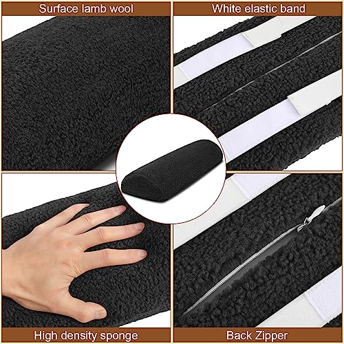 Sintuff Recliner Leg Rest Cushion Sofa Footrest Pillow with Cover Half Moon Bolster Pillow Under Knee Pillow for Sleeping On Back Alleviating Pain, 19.7 x 8 x 3.5 Inch (Black) - color: Black
