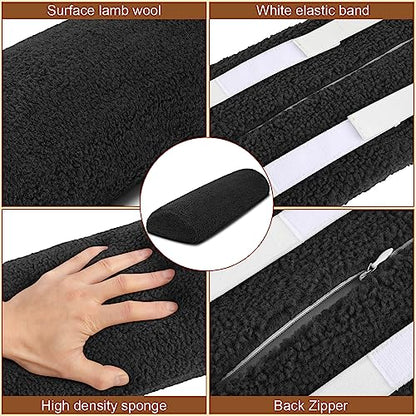 Sintuff Recliner Leg Rest Cushion Sofa Footrest Pillow with Cover Half Moon Bolster Pillow Under Knee Pillow for Sleeping On Back Alleviating Pain, 19.7 x 8 x 3.5 Inch (Black) - color: Black