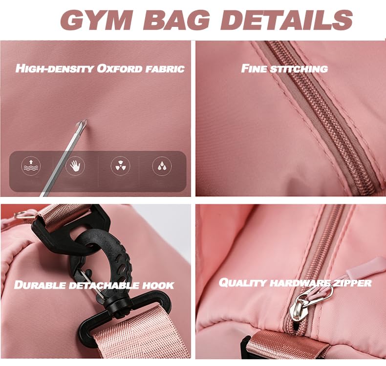 Yoga Gym Bag -Large Capacity Gym Bag with Yoga Mat Holder Water Resistant Workout Bag for Travel Workout Daily - color: Purple