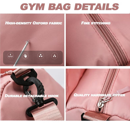 Yoga Gym Bag -Large Capacity Gym Bag with Yoga Mat Holder Water Resistant Workout Bag for Travel Workout Daily - color: Purple