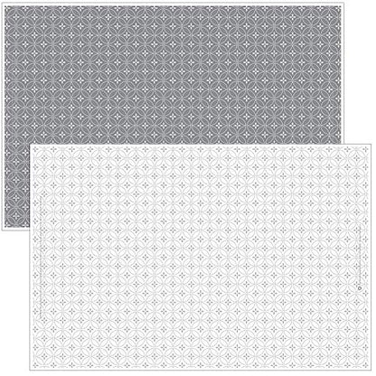 Gray and White Disposable Placemats for Baby, Toddlers, Children and Adults - Sticky Toppers for Tables - Restaurant, Travel, Airplane Tray Covers, Schools - 40 Pack - color: Gray/White