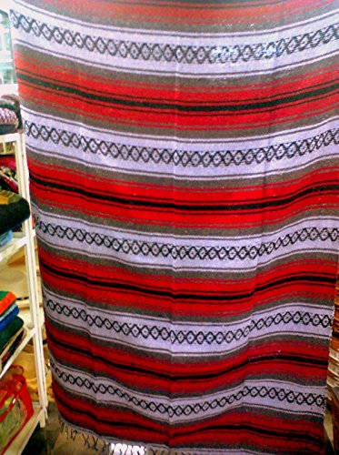 Multicolor Striped Modern Synthetic Blend Artisanally Handmade Multipurpose Yoga Blanket