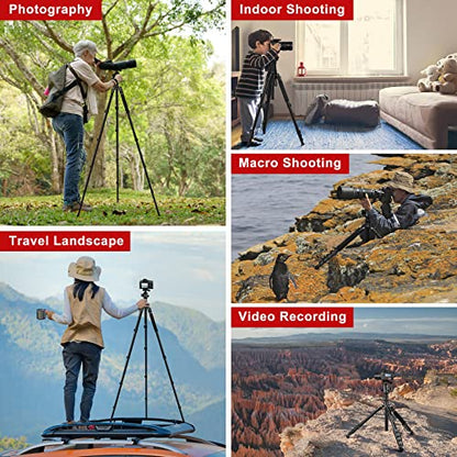 JOILCAN Tripod for Camera, 81" Camera Tripod Stand, 83 inches DSLR Tripods & Monopods, Heavy Duty Travel Tripod for Binoculars Laser Level Spotting Scope Telescope, Max Load 35lb - color: Black