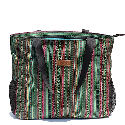 ESVAN LARGE BEACH BAG Water Resistant Lightweight 20 inch Women Oversize Tote Bag for Gym Beach Travel Pool Yoga Nurse - color: A05
