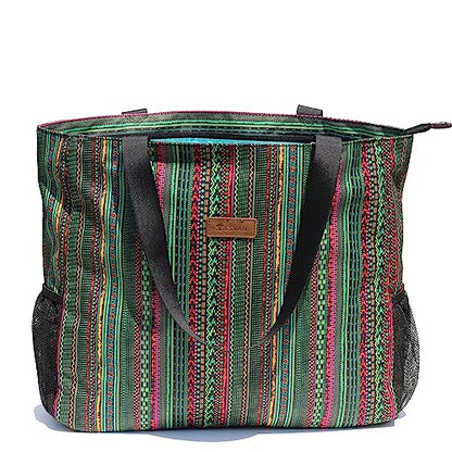 ESVAN LARGE BEACH BAG Water Resistant Lightweight 20 inch Women Oversize Tote Bag for Gym Beach Travel Pool Yoga Nurse - color: A05