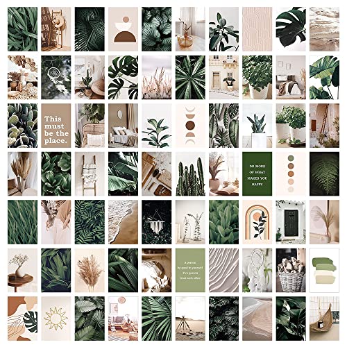bOPART 70pcs Wall Collage Kit Aesthetic Picures, Green Plant Room Decor Aesthetic Collage Picture Wall Decor for Teen Girls/boys Room bedroom Dorm (4x6 inch) - color: M9001-Green