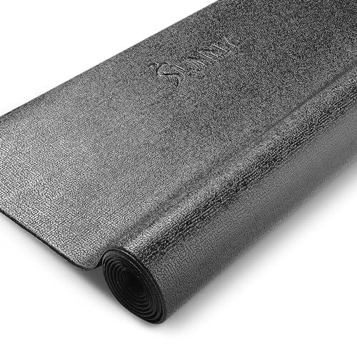 Sunny Health & Fitness Equipment Mats, Home Gym Floor Protection, 4 Sizes | Non-Slip, Protects Floors/Equipment, Absorbs Vibration, Sweat-Resistant, High-Density Foam, For Different-Sized Machines - style: Medium 79”