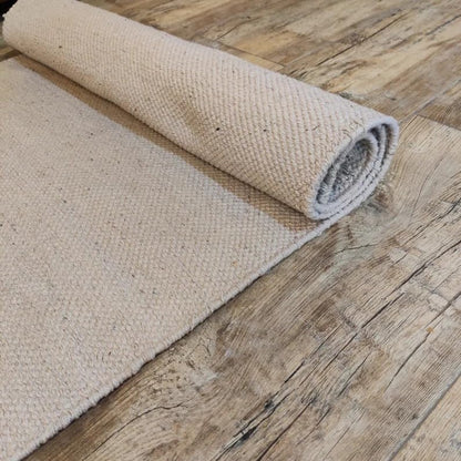 Jaipur art & Rugs Organic Cotton Yoga Mat - Eco-Friendly Hand-Woven Rug - Non Slip & Thick (24”x72”x5mm) for Everyday Fitness at Home - Comfortable Extra-Long - color: White Gradient