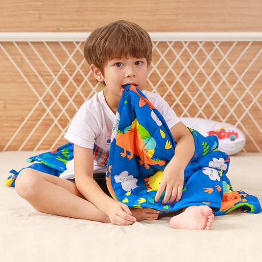 Sivio Cotton Weighted Blanket for Sleeping, 36"x48" 3 lbs, Blue Dinosaur - color: Blue Dinosaur, size: 36"x 48" 3lbs