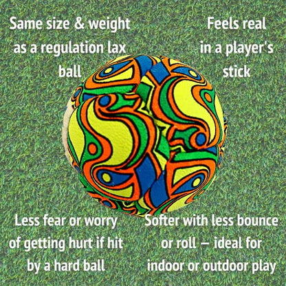 SWAX LAX Lacrosse Training Ball - Indoor Outdoor Practice Less Bounce & Rebounds - color: Graffiti