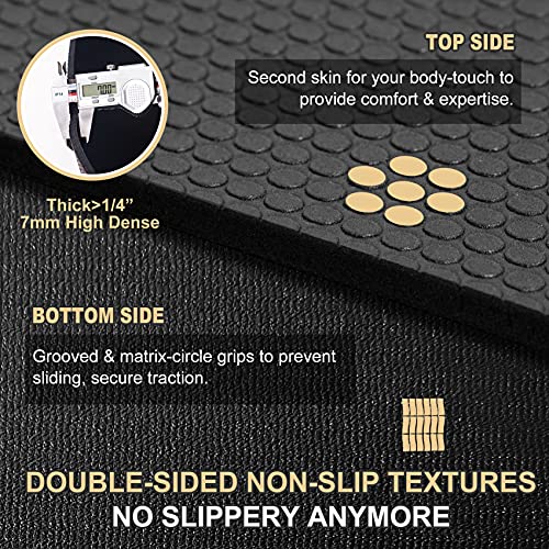 GXMMAT Extra Wide Large Exercise Mat 12'x7'/10'x7/8'x7(7mm) | High-Density Wide Workout Mats for Home Gym & Garage Flooring,Non-Slip Thick Cardio Mat for MMA,Weights,Fitness,Shoe-Friendly - size: 7*10 FT