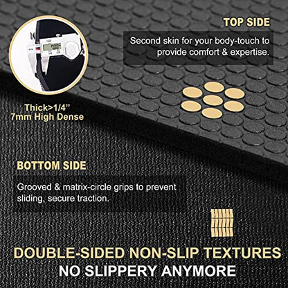 GXMMAT Extra Wide Large Exercise Mat 12'x7'/10'x7/8'x7(7mm) | High-Density Wide Workout Mats for Home Gym & Garage Flooring,Non-Slip Thick Cardio Mat for MMA,Weights,Fitness,Shoe-Friendly - size: 7*10 FT
