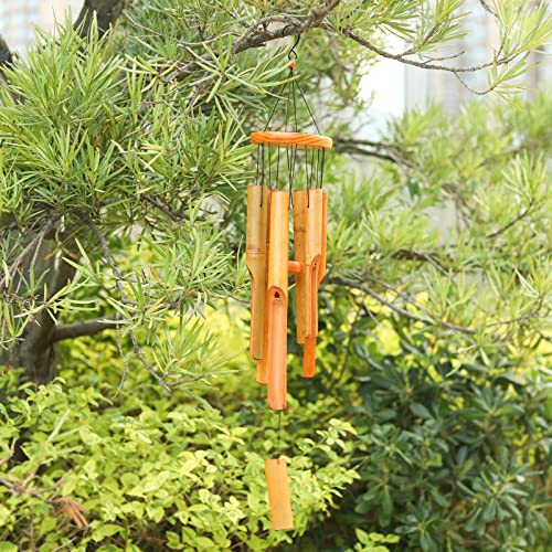 MUMTOP Bamboo Wind Chimes, Deep Tone Wooden Wind Chime Outdoor Garden Decor