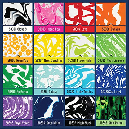 FolkArt Drizzle Pre-Mixed Acrylic Pouring Paint, Neon Pop 17.6 fl oz Premium High Gloss Finish Fluid Pouring Paint Perfect for Indoor & Outdoor Arts and Crafts Projects, 50385 - color: Neon Pop
