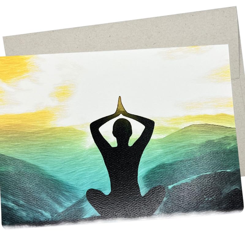 Whitman and Daughter Yoga Birthday Card (1 Premium Card, 7X5 Inch) Blank inside to pair with a yoga gift for women - 288